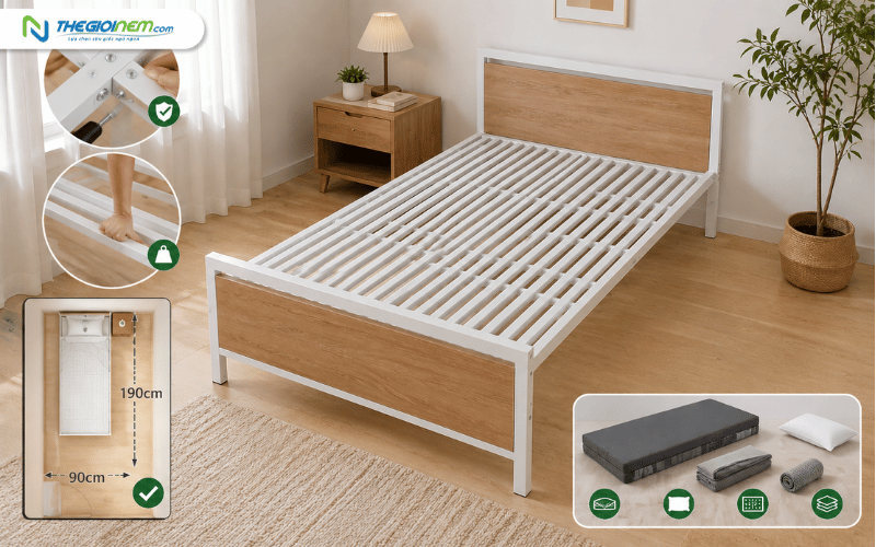 Kinh nghiệm chọn giường ngủ đơn giá rẻ bền đẹp 